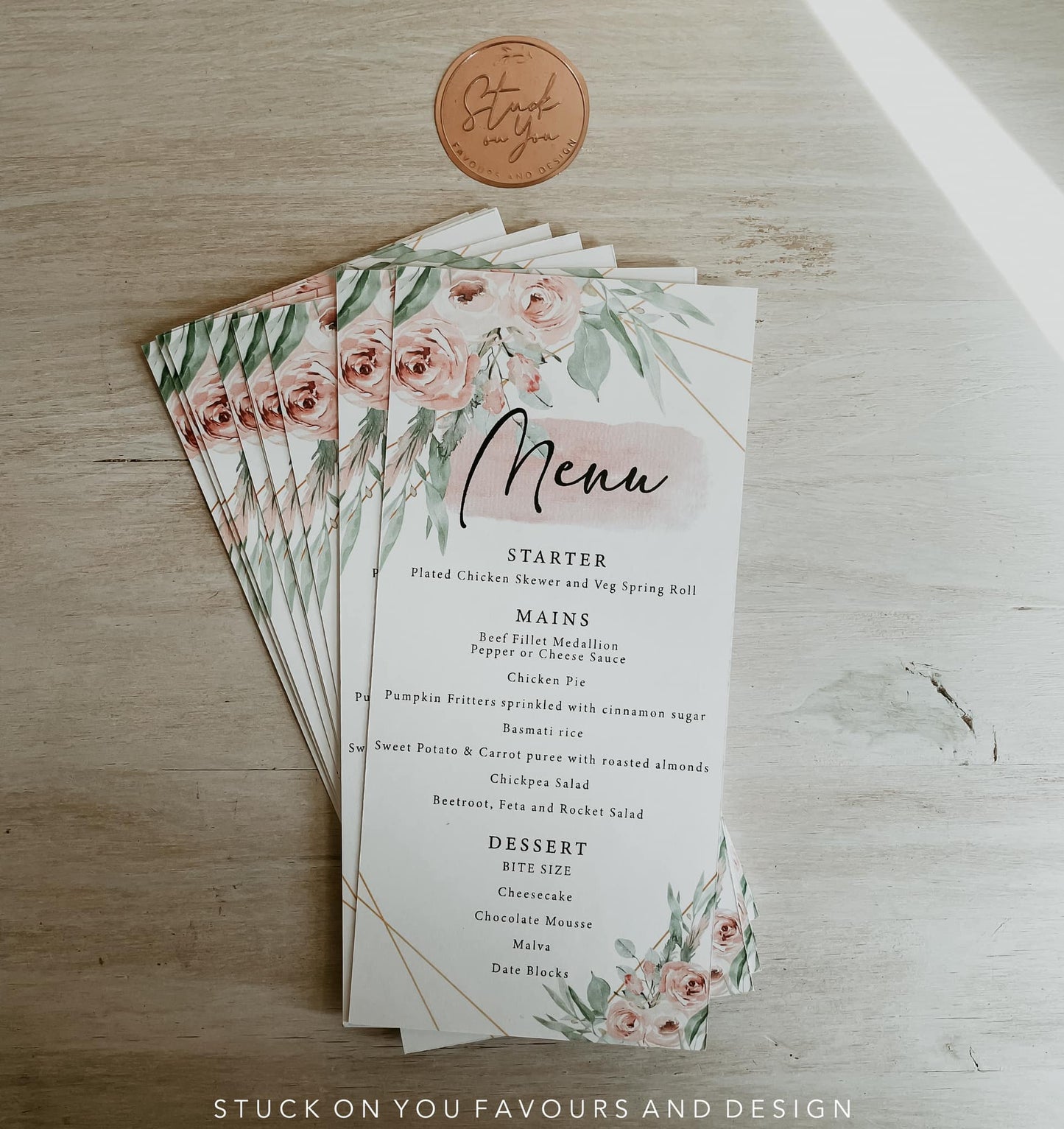 Single Side Printed Menus DL