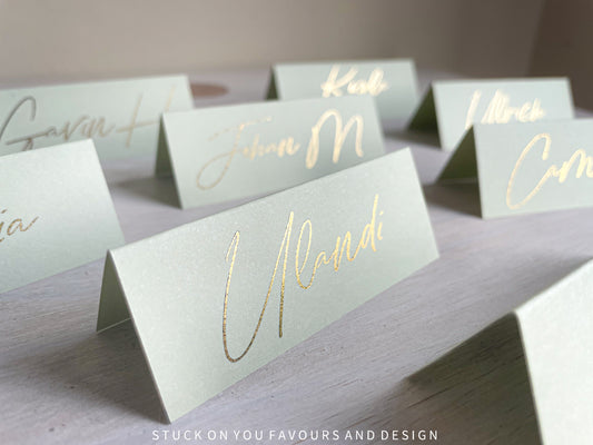 Colour Card Metallic Tented Place Cards
