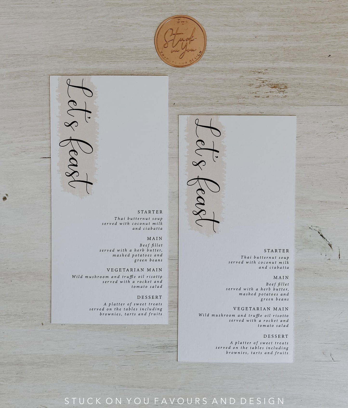 Single Side Printed Menus DL