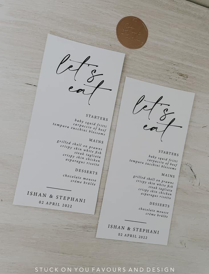 Black & White Modern Menus