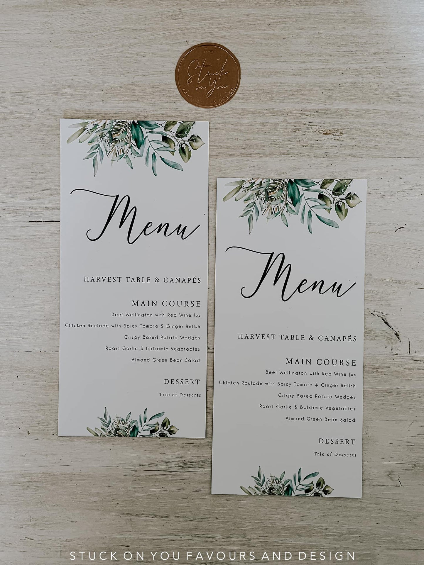Single Side Printed Menus DL