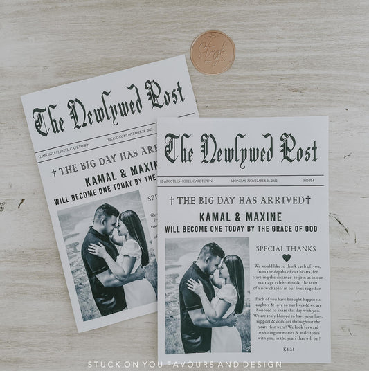 Wedding Newspaper Program