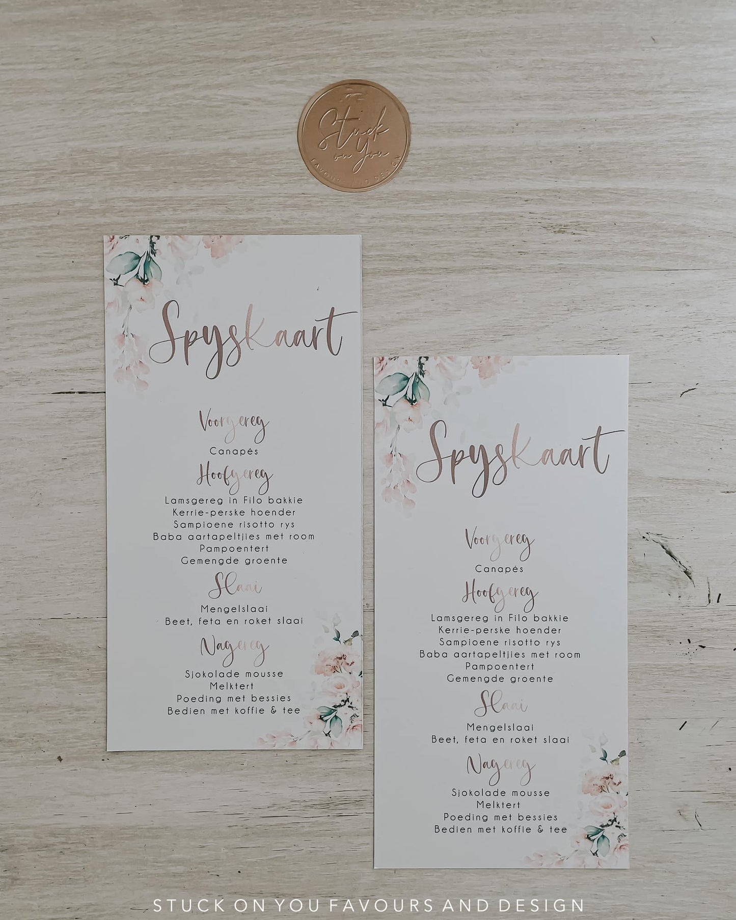Single Side Printed Menus DL