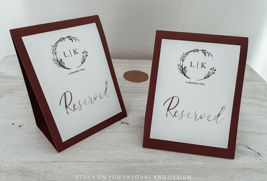 Tented Reserved Cards