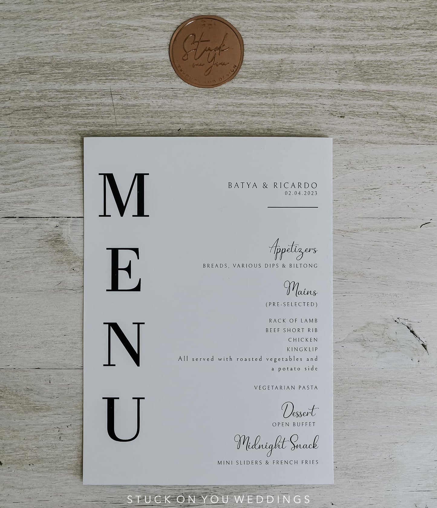 Monochrome Table Menu