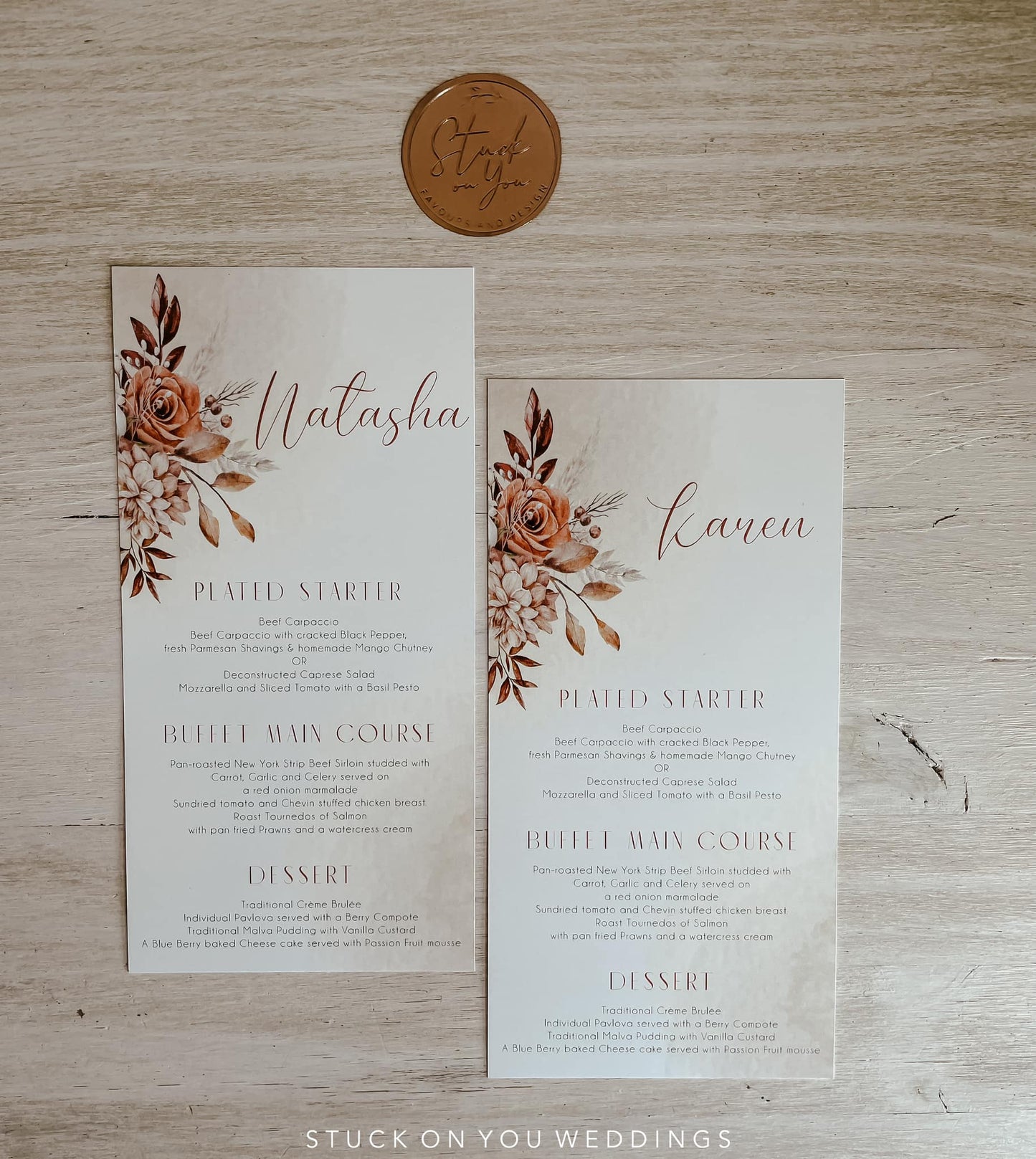 Single Side Printed Menus DL