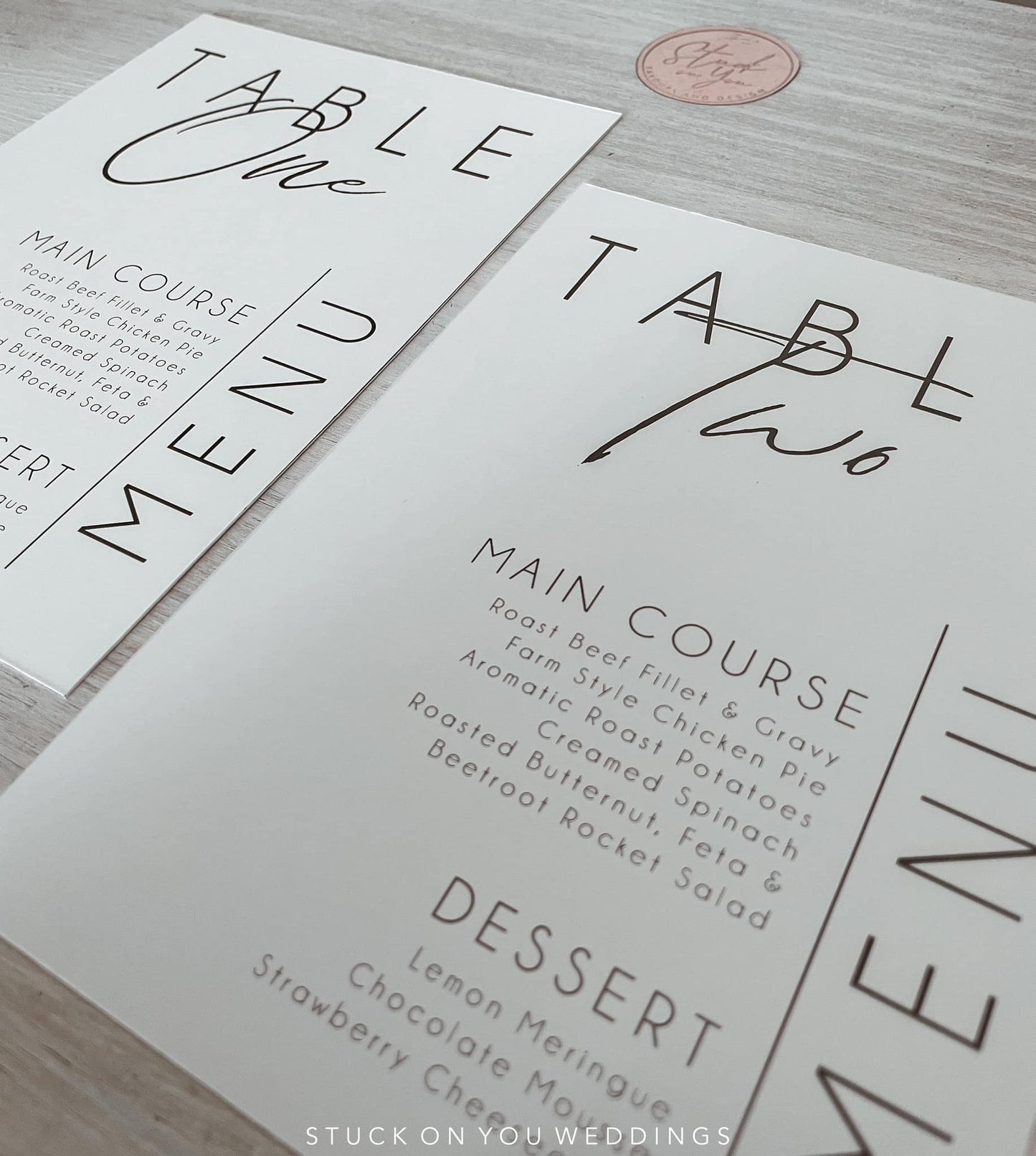 Table Talker Menu - Monochrome