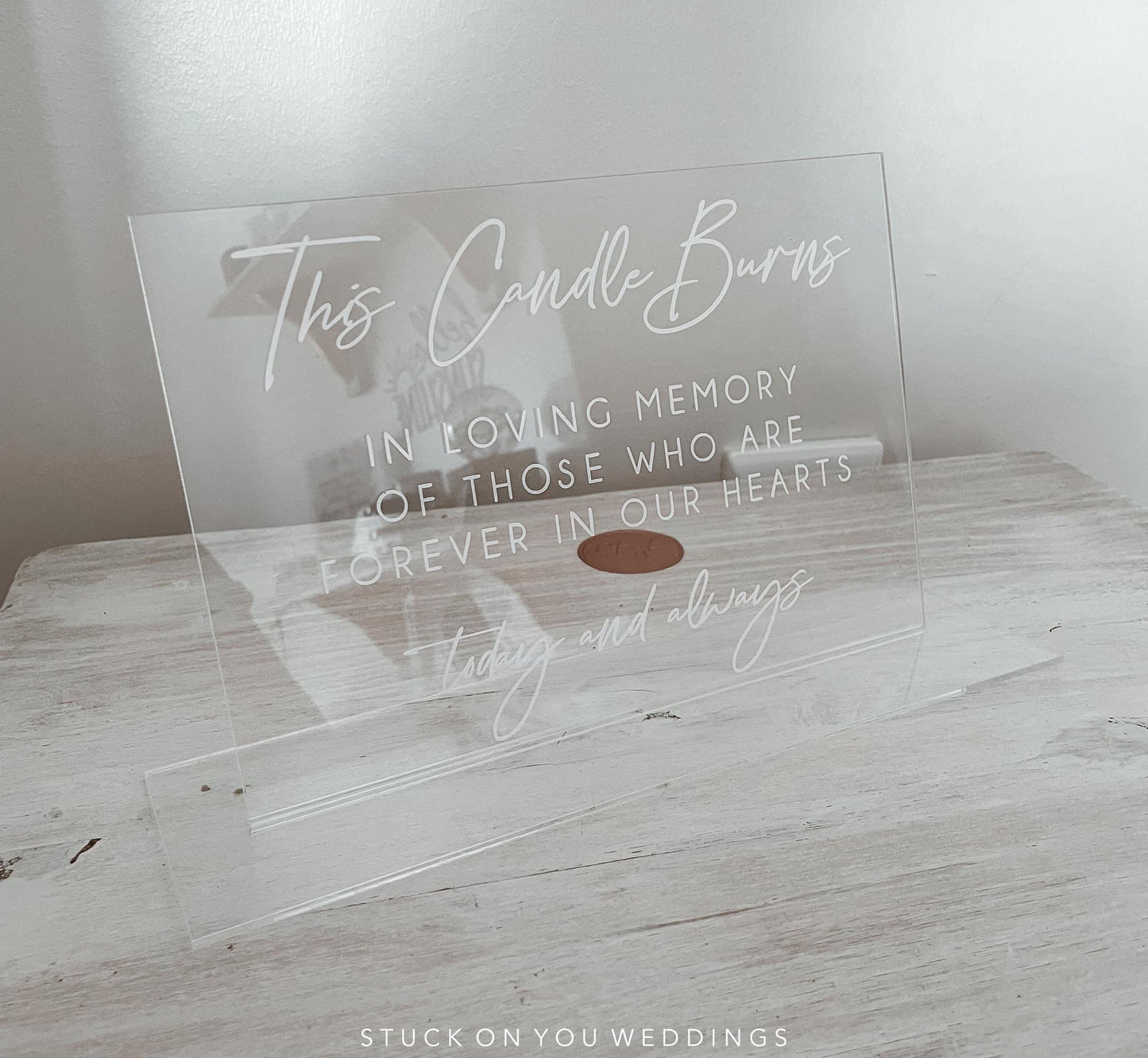 This Candle Burns in Loving Memory - A5 Acrylic Table Talker