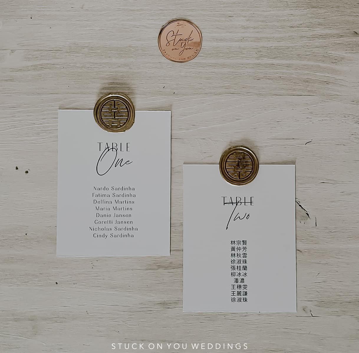 Table Seating Chart Cards