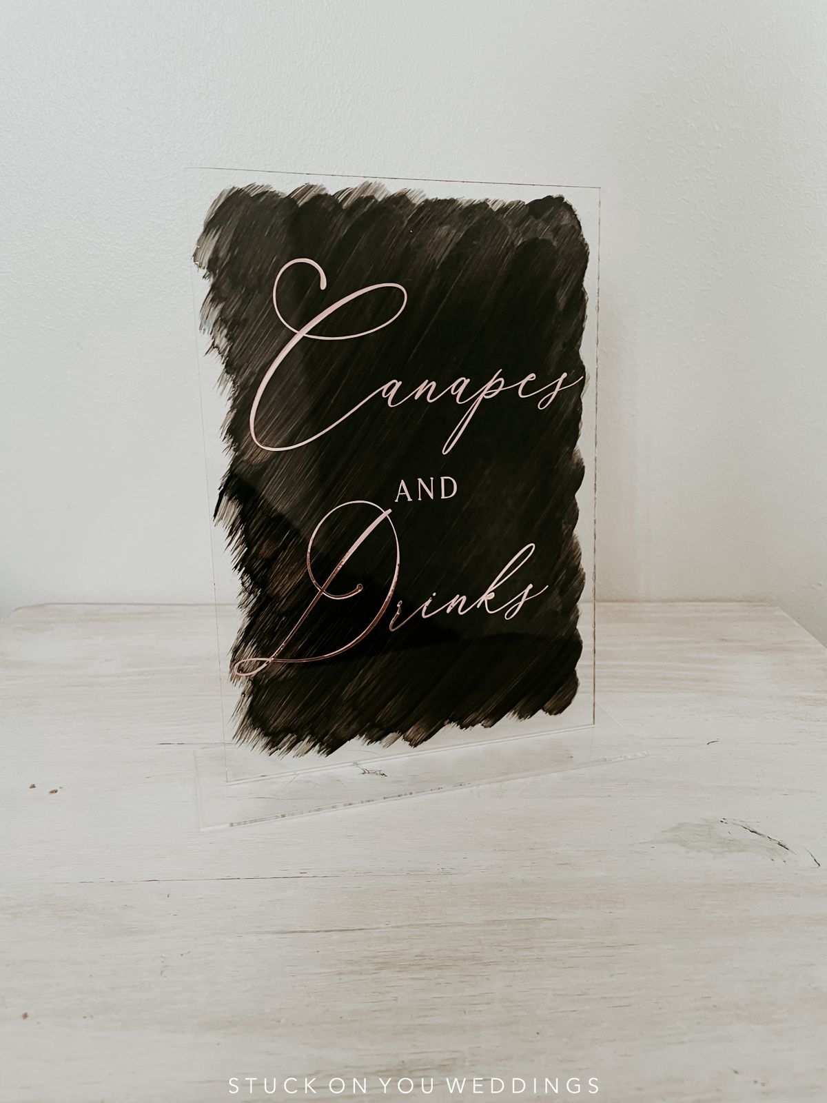 Canapes & Drinks, Indulge! - A5 Acrylic Table Talker