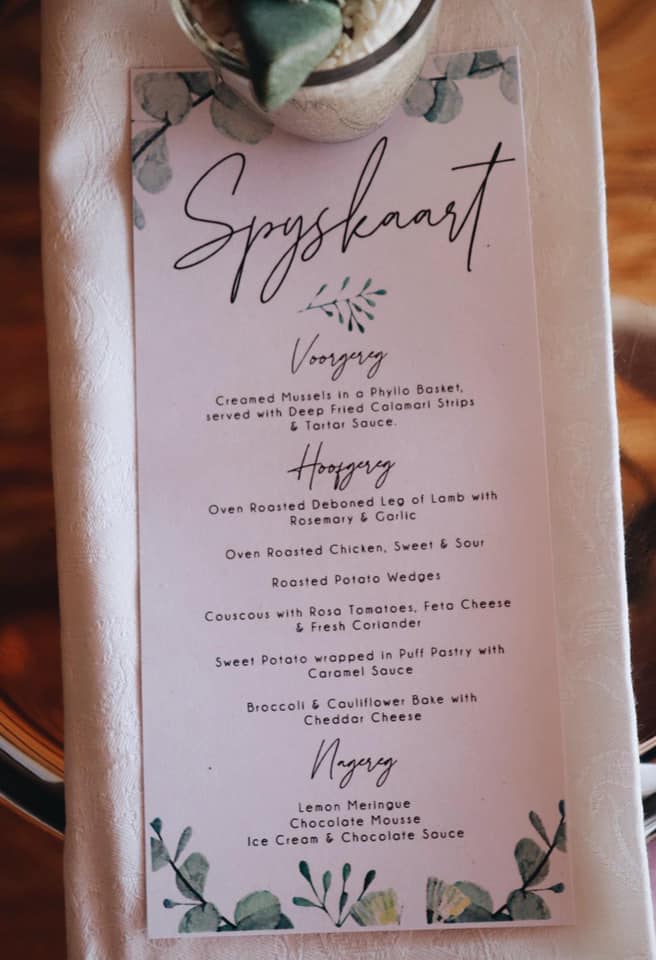 Single Side Printed Menus DL