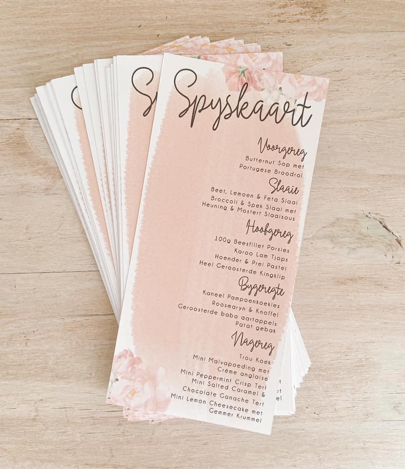 Single Side Printed Menus DL
