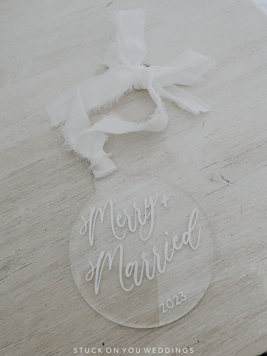 First Christmas Bauble - Merry & Married!