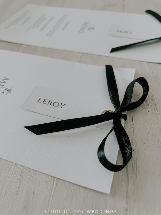 Modern Menu with Ribbon Bow