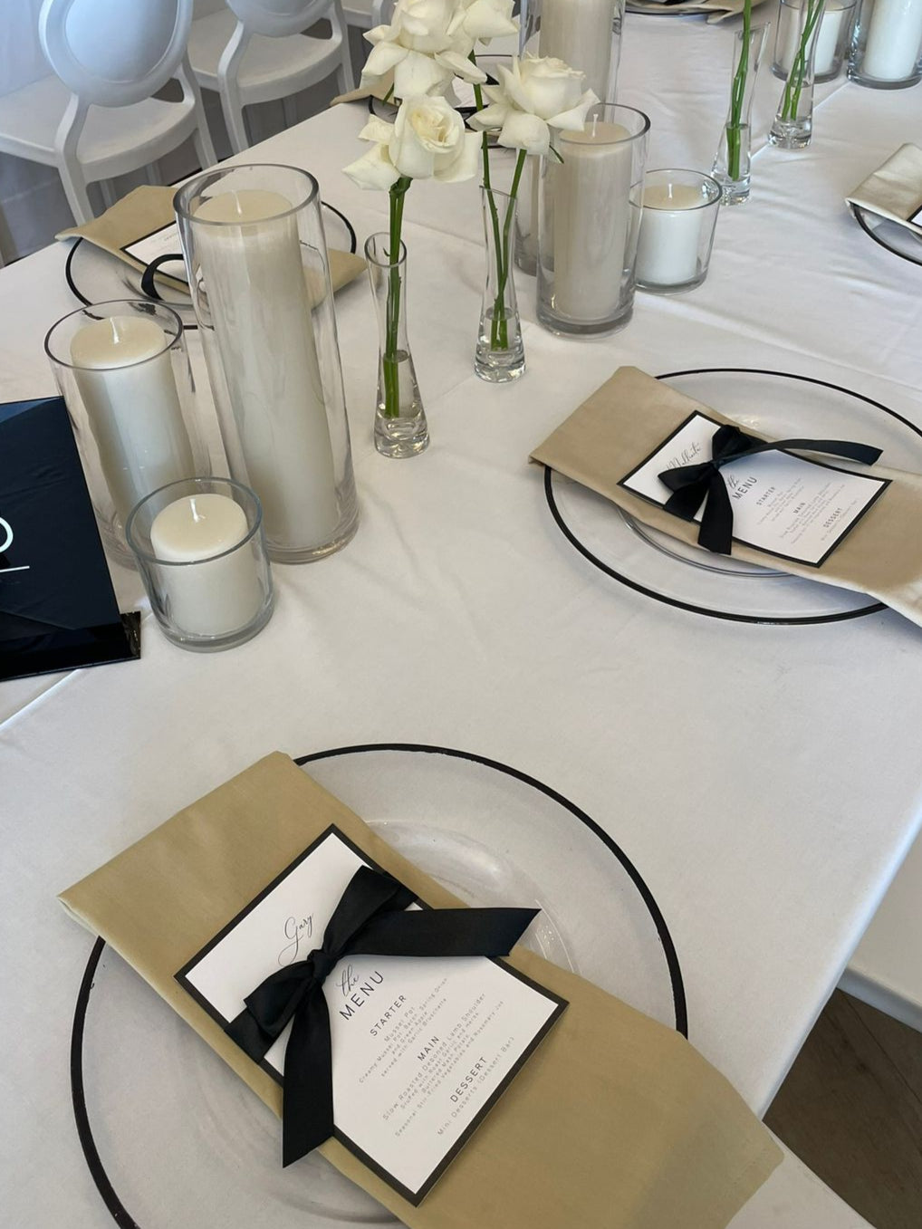 Modern Bow Menu with Guest Name