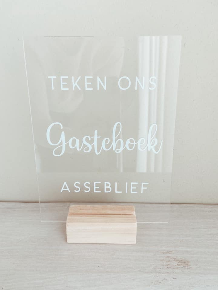Teken Ons Gasteboek - A5 Acrylic Table Talker