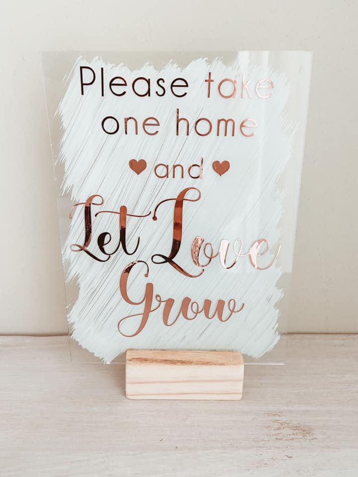 Succulent Favours - A5 Acrylic Table Talker