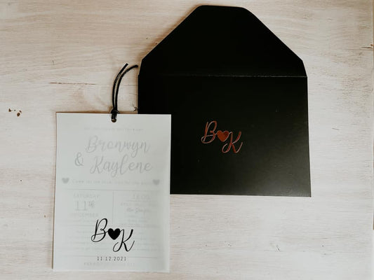 Translucent Minimalistic Invitation Set - Style Kayleen