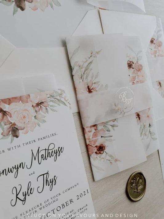 Wrap Sleeve Invitation Set - Style Bronwyn