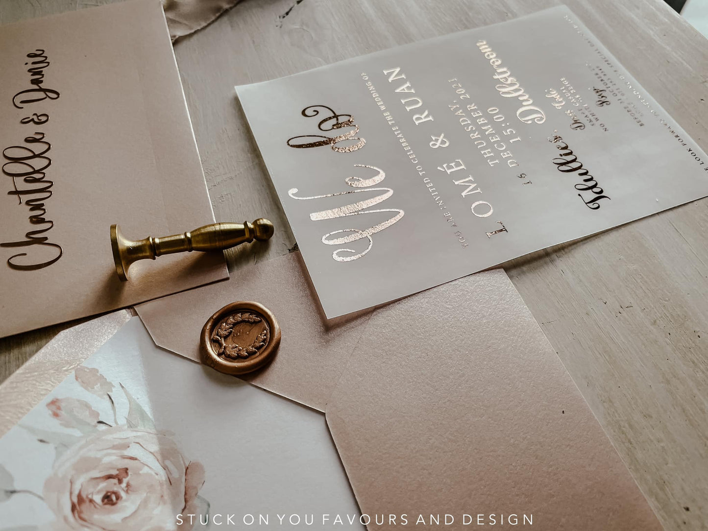 Foiled Translucent Invitation Set - Style Lomé