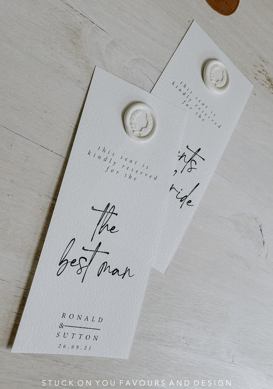 Wax Seal Minimalist Reserved Seating Card