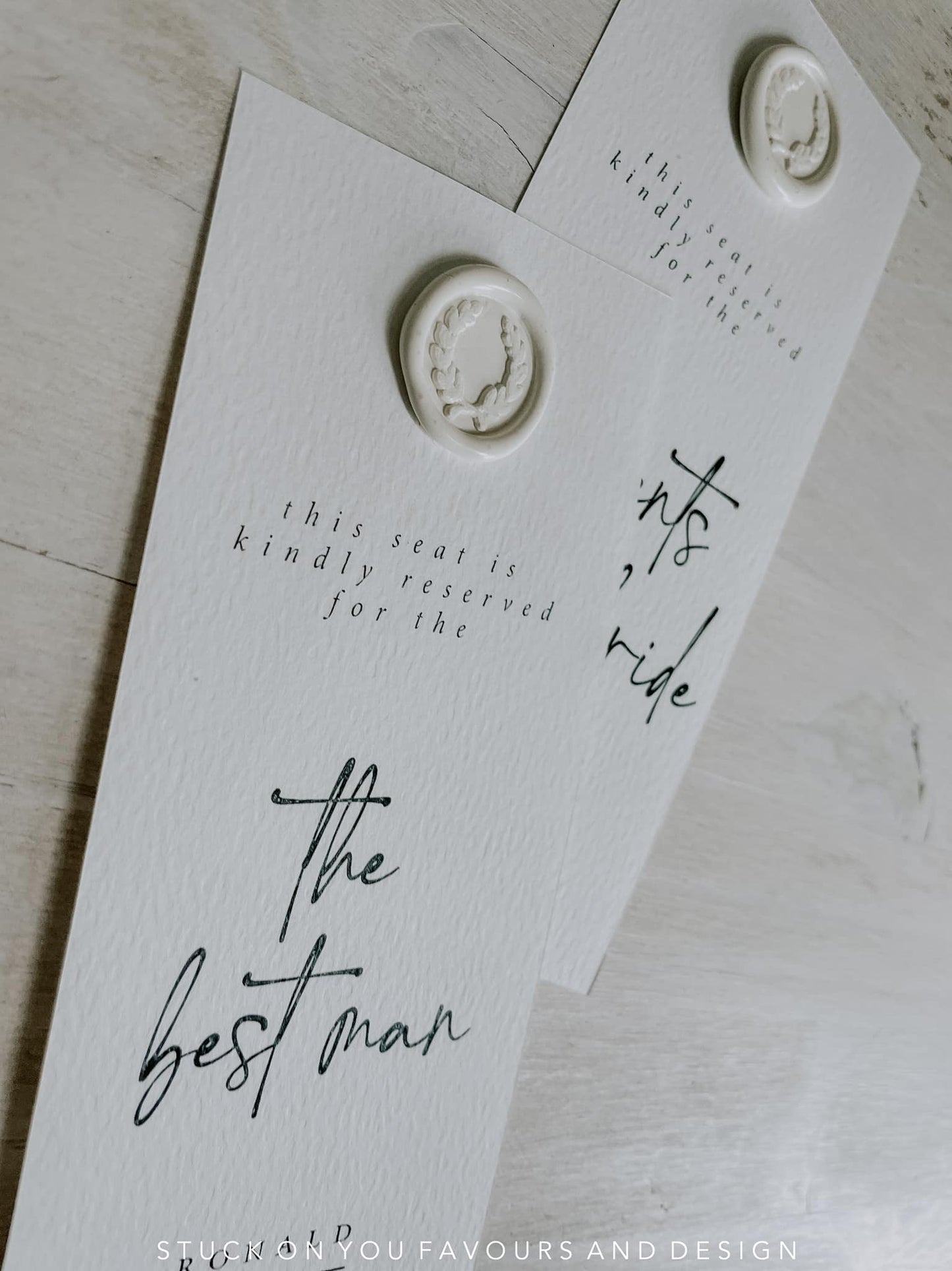 Wax Seal Minimalist Reserved Seating Card
