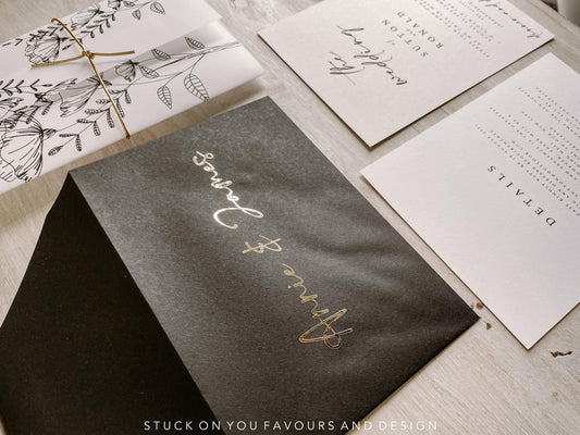 Modern Wrap Sleeve Invitation Set - Style Sutton