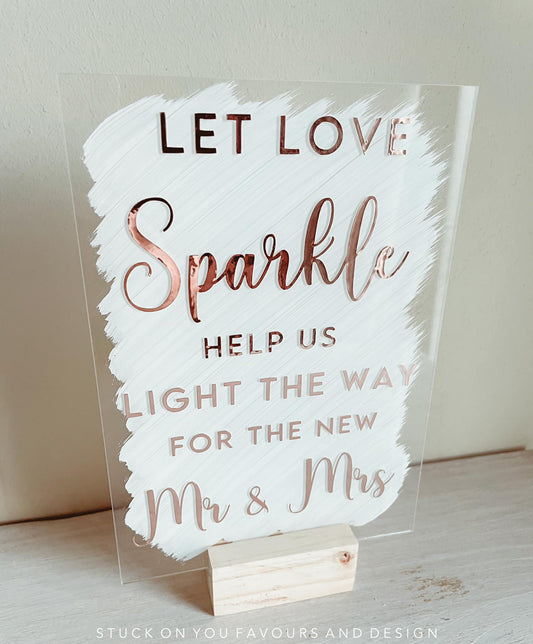 Let Love Sparkle - A5 Acrylic Table Talker