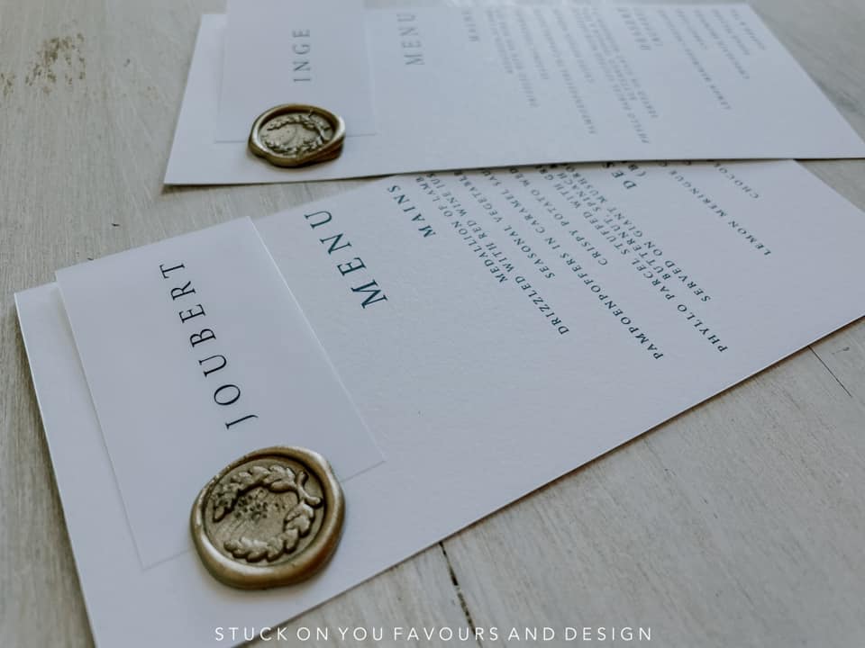 Wax Seal Menu with Place Card
