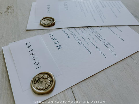 Wax Seal Menu with Place Card