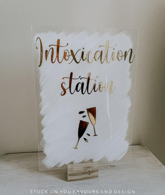 Intoxication Station - A5 Acrylic Table Talker