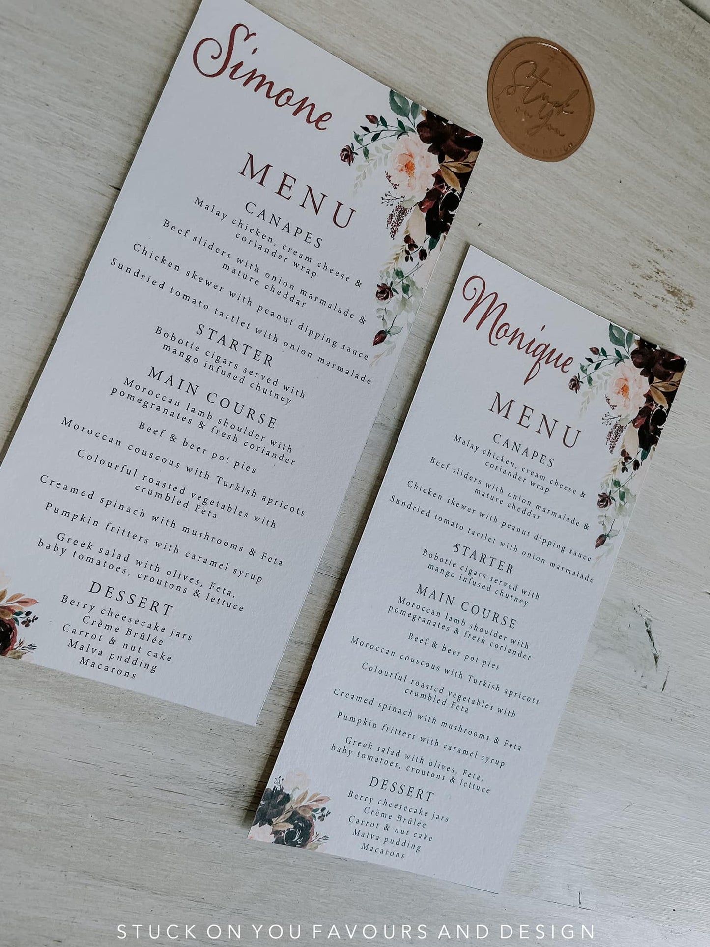 Custom Colour Printed with Guest Names