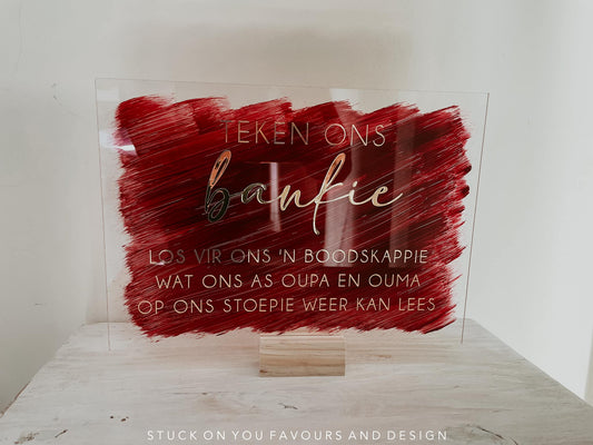 Gaste Bankie - A5 Acrylic Table Talker