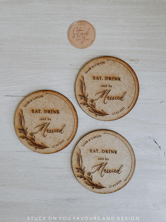 Laser Cut Wooden Coaster Favours