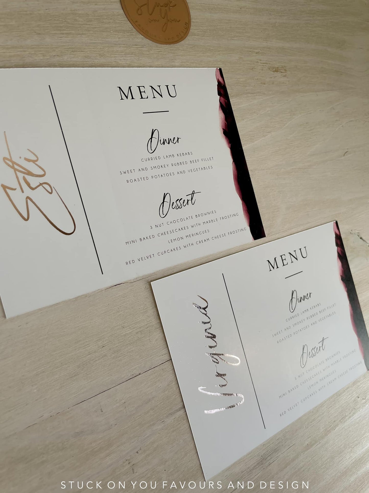 Postcard Style Menu