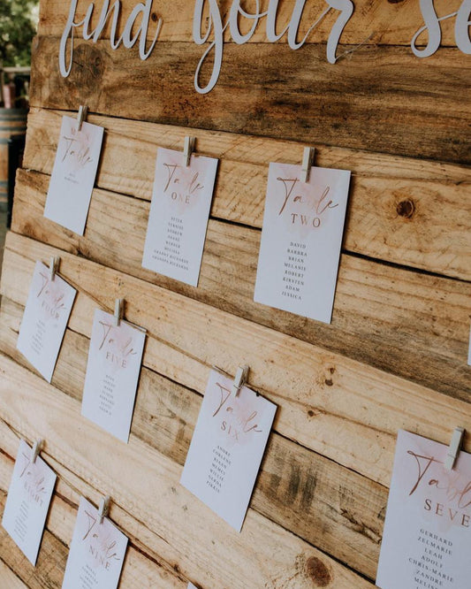 Table Seating Chart Cards