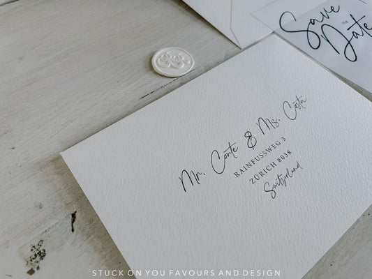 Monochrome Translucent & Textured Invitation Set - Style René