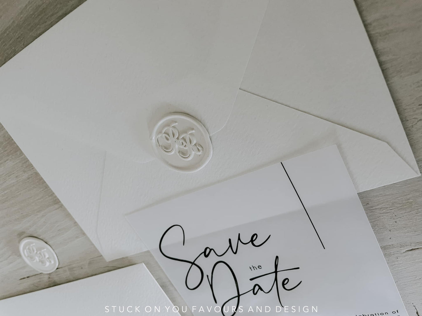 Monochrome Translucent & Textured Invitation Set - Style René