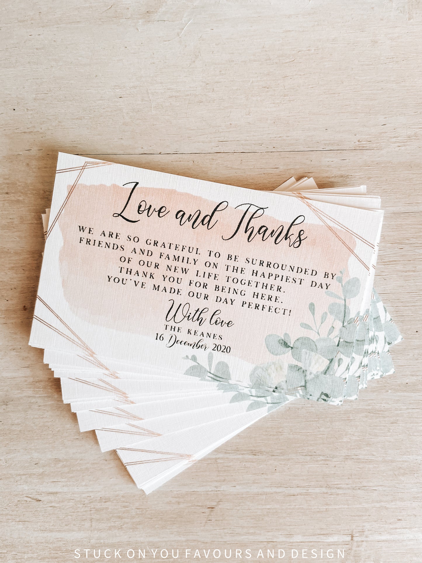 Custom Wedding Thank You Card