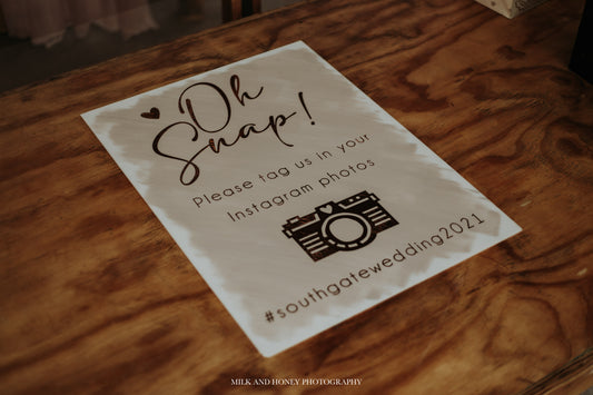 Acrylic Wedding Signage - Instagram