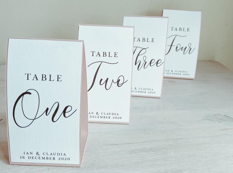 Standing Card Table Numbers
