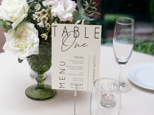 Table Talker Menu - Monochrome