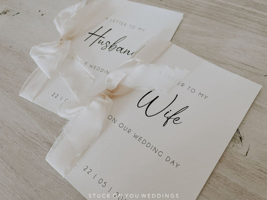 Textured Vow Card with Black Print & Chiffon