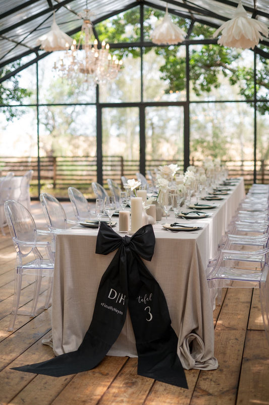 Fabric Table Number Bows - Custom Colours