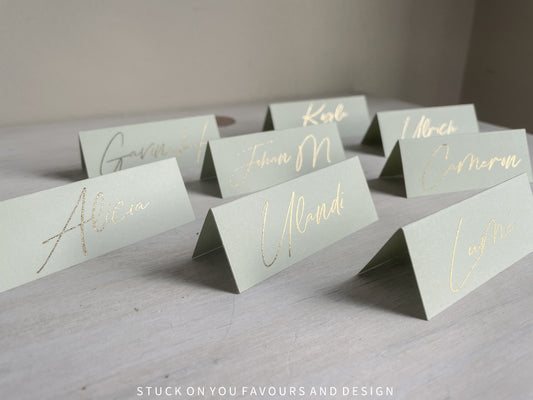 Colour Card Metallic Tented Place Cards
