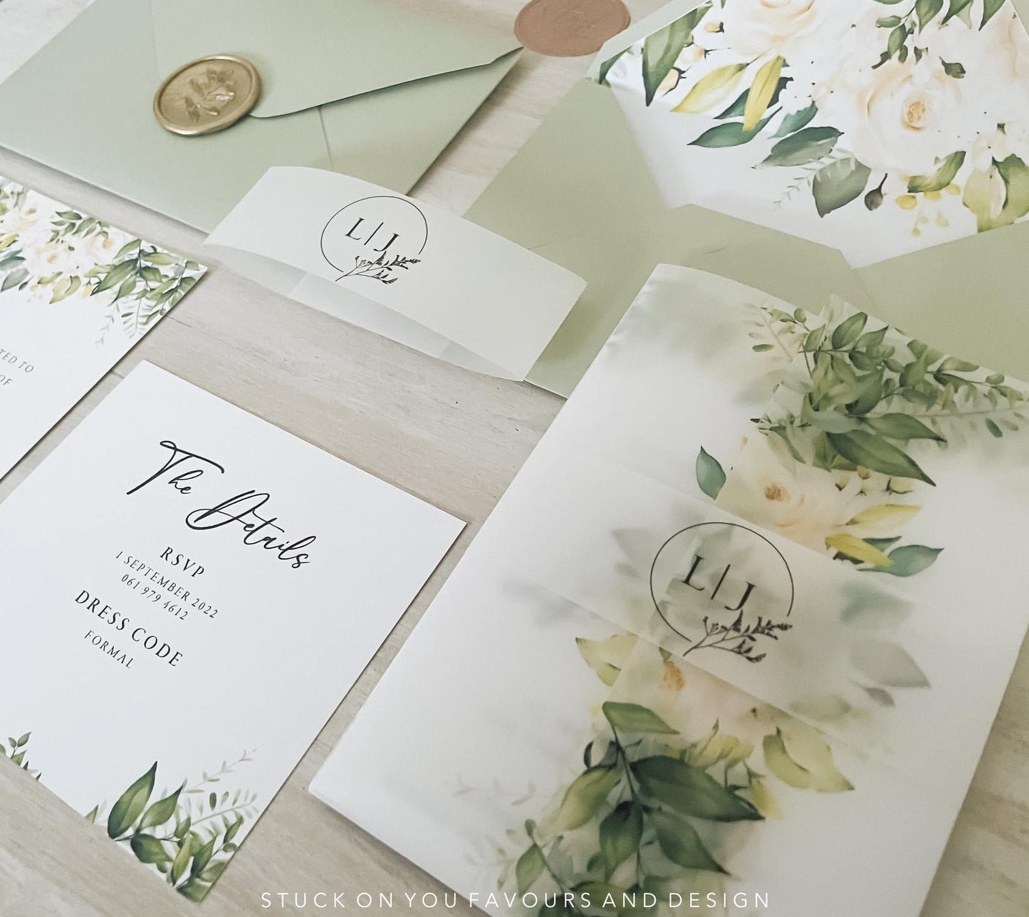 Wrap Sleeve Invitation Set - Style Jade