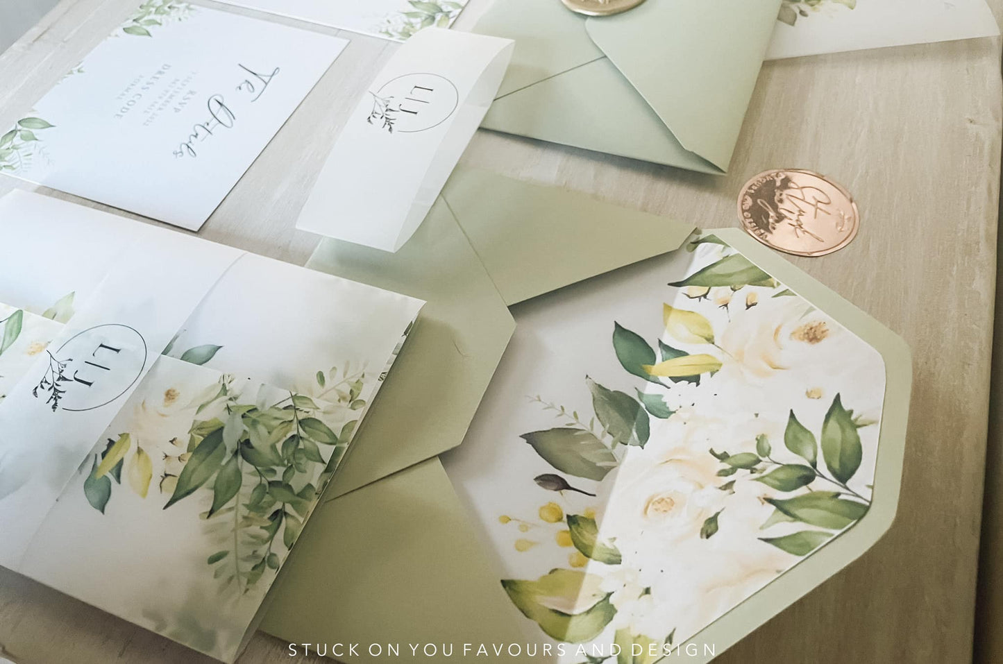 Wrap Sleeve Invitation Set - Style Jade