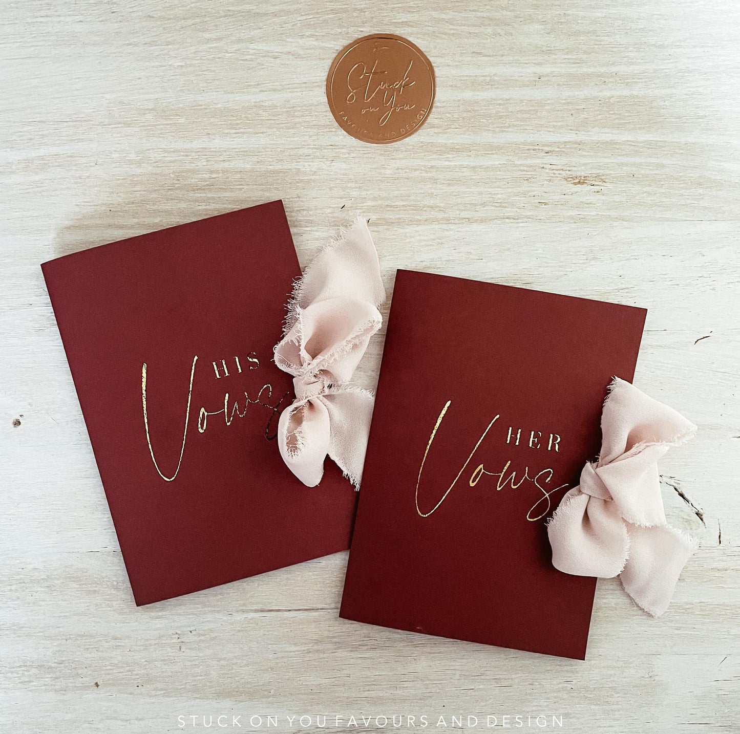 Chiffon Vow Cards