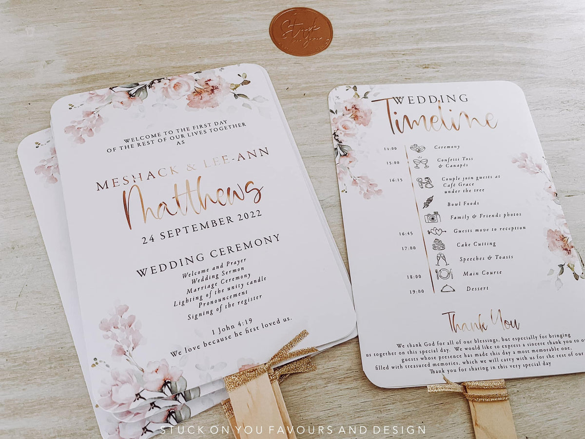 Paddle Fan Program – Stuck On You Weddings