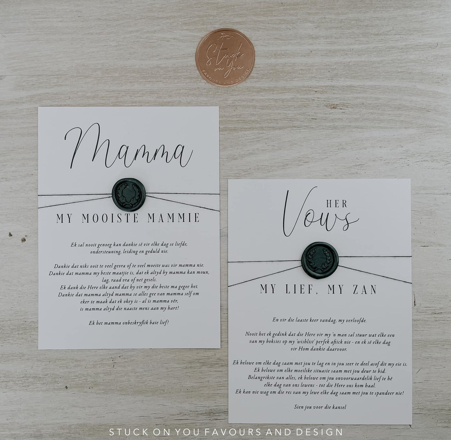 Wax Seal & String Vow Cards